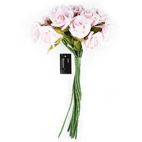 12 Heads Foam Rose Flowers Bunch (available in 8 colours)